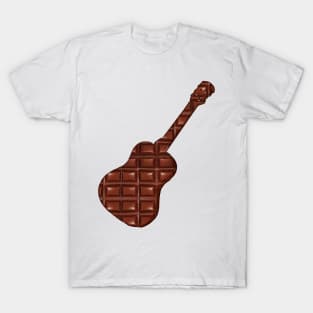 Chocolate guitar for chocoholics   Delicious sweet milk chocolate T-Shirt